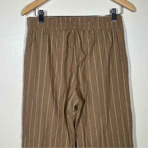 Sienna Sky Womens Tan Stripe Pull On Cotton Pants Wide Leg Size XL Coastal - Picture 7 of 9